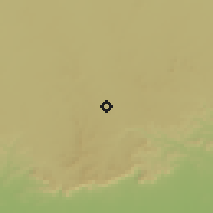 Shaded relief of the 58 km around Mau, drawn from the GMTED2010 grid