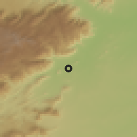 Shaded relief of the 60 km around Mettupalayam, drawn from the GMTED2010 grid