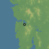 Shaded relief of the 59 km around Mira Bhayandar, drawn from the GMTED2010 grid