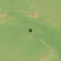 Shaded relief of the 58 km around Bāgbahra, drawn from the GMTED2010 grid