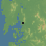 Shaded relief of the 59 km around Navi Mumbai, drawn from the GMTED2010 grid