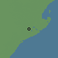 Shaded relief of the 58 km around Paradwip, drawn from the GMTED2010 grid