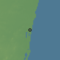 Shaded relief of the 60 km around Perungudi, drawn from the GMTED2010 grid