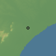 Shaded relief of the 58 km around Bāleshwar, drawn from the GMTED2010 grid