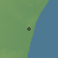 Shaded relief of the 60 km around Pondicherry, drawn from the GMTED2010 grid