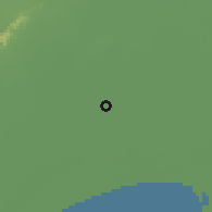 Shaded relief of the 59 km around Ponnur, drawn from the GMTED2010 grid