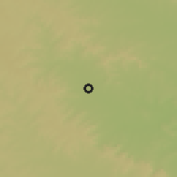 Shaded relief of the 59 km around Pusad, drawn from the GMTED2010 grid