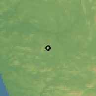Shaded relief of the 60 km around Puttūr, drawn from the GMTED2010 grid
