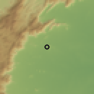 Shaded relief of the 60 km around Rājapālaiyam, drawn from the GMTED2010 grid