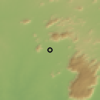 Shaded relief of the 60 km around Rāsipuram, drawn from the GMTED2010 grid
