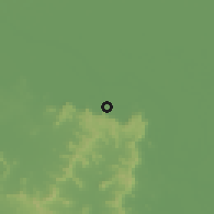 Shaded relief of the 57 km around Sāhibganj, drawn from the GMTED2010 grid