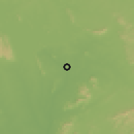 Shaded relief of the 58 km around Sambalpur, drawn from the GMTED2010 grid
