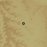 Shaded relief of the 59 km around Sātāra, drawn from the GMTED2010 grid