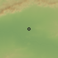 Shaded relief of the 58 km around Shāhāda, drawn from the GMTED2010 grid
