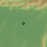 Shaded relief of the 58 km around Silchar, drawn from the GMTED2010 grid