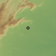 Shaded relief of the 60 km around Srīvilliputtūr, drawn from the GMTED2010 grid