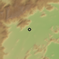 Shaded relief of the 60 km around Theni Allinagaram, drawn from the GMTED2010 grid