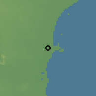 Shaded relief of the 60 km around Thūthukkudi, drawn from the GMTED2010 grid
