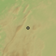 Shaded relief of the 58 km around Barbīl, drawn from the GMTED2010 grid