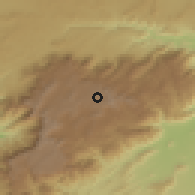 Shaded relief of the 60 km around Udagamandalam, drawn from the GMTED2010 grid