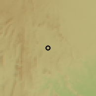 Shaded relief of the 58 km around Udaipur, drawn from the GMTED2010 grid