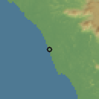 Shaded relief of the 60 km around Vadakara, drawn from the GMTED2010 grid