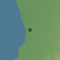 Shaded relief of the 58 km around Valsād, drawn from the GMTED2010 grid