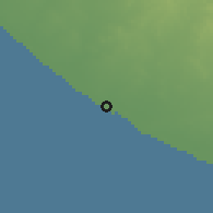 Shaded relief of the 58 km around Verāval, drawn from the GMTED2010 grid