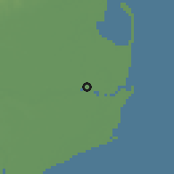 Shaded relief of the 59 km around Yanam, drawn from the GMTED2010 grid