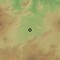 Shaded relief of the 60 km around Ciranjang, drawn from the GMTED2010 grid