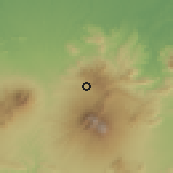 Shaded relief of the 60 km around Cisarua, drawn from the GMTED2010 grid