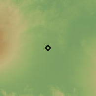 Shaded relief of the 60 km around Colomandu, drawn from the GMTED2010 grid