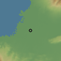 Shaded relief of the 60 km around Demak, drawn from the GMTED2010 grid