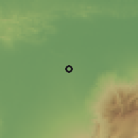 Shaded relief of the 60 km around Diwek, drawn from the GMTED2010 grid