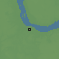 Shaded relief of the 60 km around Dumai, drawn from the GMTED2010 grid