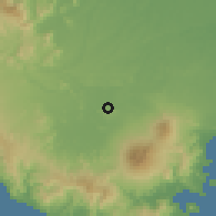 Shaded relief of the 60 km around Gadingrejo, drawn from the GMTED2010 grid