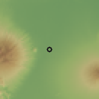 Shaded relief of the 60 km around Gampengrejo, drawn from the GMTED2010 grid