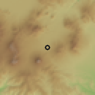 Shaded relief of the 60 km around Garut, drawn from the GMTED2010 grid
