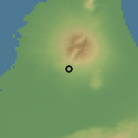 Shaded relief of the 60 km around Gebog, drawn from the GMTED2010 grid