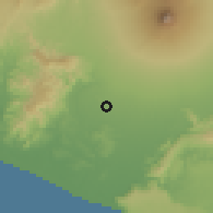 Shaded relief of the 60 km around Godean, drawn from the GMTED2010 grid