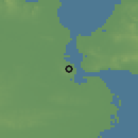 Shaded relief of the 60 km around Gresik, drawn from the GMTED2010 grid