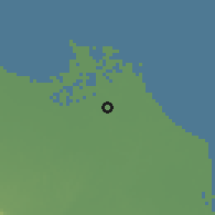 Shaded relief of the 60 km around Indramayu, drawn from the GMTED2010 grid