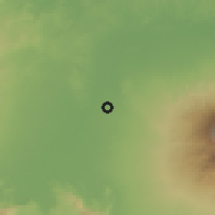 Shaded relief of the 60 km around Jaten, drawn from the GMTED2010 grid