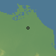 Shaded relief of the 60 km around Jatibarang, drawn from the GMTED2010 grid