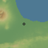 Shaded relief of the 60 km around Juwana, drawn from the GMTED2010 grid