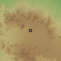 Shaded relief of the 60 km around Kabanjahe, drawn from the GMTED2010 grid