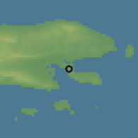 Shaded relief of the 60 km around Kalianget, drawn from the GMTED2010 grid