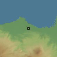 Shaded relief of the 60 km around Kaliwungu, drawn from the GMTED2010 grid