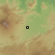 Shaded relief of the 60 km around Karang Tengah, drawn from the GMTED2010 grid