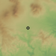 Shaded relief of the 60 km around Kawalu, drawn from the GMTED2010 grid